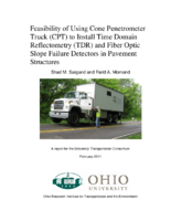 Feasibility of Using Cone Penetrometer Truck CPT to Install Time Domain Reflectometry TDR and Fiber Optic Slope Failure Detectors in Pavement Structures