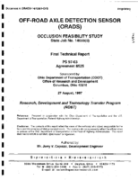 Offroad axle detection sensor ORADS  occlusion feasibility study final technical report 27 August 1997