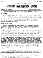 Investigation of Aircraft Accident NATIONAL AIRLINES IN GULF OF MEXICO 19530214