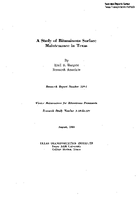A Study of Bituminous Surface Maintenance in Texas