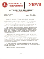 Department of Transportation News Releases for March 1975