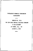 Interstate Commerce Commision Report of the Accident  Investigation Occuring on the NEW YORK CENTRAL LENOX IL
