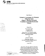 Ecological assessment of a wetlands mitigation bank Phase I baseline ecological conditions and initial restoration efforts