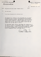 United States Government Memorandum From the Secretary to Urban Mass Transportation Administrator Volume Form DOT F 13201