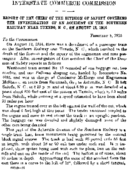 Interstate Commerce Commission Report of the Accident  Investigation Occurring on the SOUTHERN RAILWAY TUXEDO NC