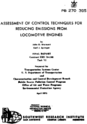 Assessment of Control Techniques for Reducing Emissions from Locomotive Engines