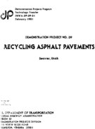 Hot recycling of asphaltic concrete pavement  IR1538121 Wildcat to Pine Creek