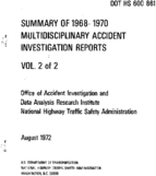 Summary of 19681970 Multidisciplinary Accident Investigation Reports Volume 2