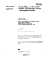 Revised Test and Evaluation Plan for Determining Screener Training Effectiveness