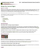 Human Environment Digest April 21 2016