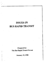 Issues In Bus Rapid Transit
