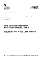 IVHS Countermeasures for RearEnd Collision Task 1 Vol V 1985 NASS Case Analysis