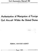 CAM 190 Authorization Of Navigation Of Foreign Civil Aircraft Within The United States