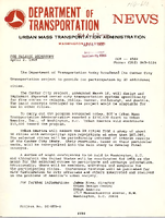 Department of Transportation News Urban Mass Transportation Administration DOT 4569