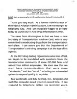 Deputy Secretary of Transportation James Busey Speeches March 1992