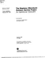 Stapleton Microburst Advisory Service Project  An Operational Viewpoint