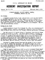 Investigation of Aircraft Accident PIEDMONT AIRLINES BRISTOL TENNESSEE 19540228