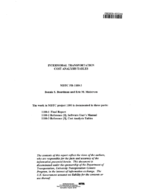Intermodal Transportation Cost Analysis Tables