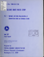 Bicyclesafe grate inlets study  vol 1  hydraulic and safety characteristics of selected grate inlets on continuous grades  final report