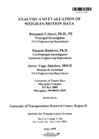 Analysis and Evaluation of WeighinMotion Data