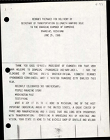 Remarks Prepared for Delivery by Secretary of Transportation Elizabeth Hanford Dole to the Dowagiac Chamber of Commerce