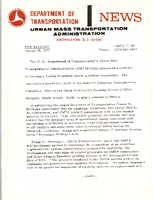 Department of Transportation News Urban Mass Transportation Administration UMTA 7380