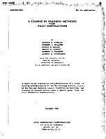 A Course in Training Methods for Pilot Instructors