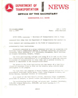 Department of Transportation News Releases for June 1970