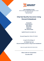 Chip Seal Quality Assurance Using Percent Embedment