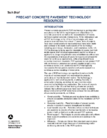 Precast Concrete Pavement Technology Resources techbrief