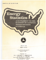 Energy Statistics A Supplement to the Summary of National Transportation Statistics 1976