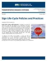 Sign LifeCycle Policies and Practices  Transportation Research Synthesis