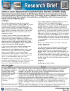 Motor Carrier Hazardous Materials Safety Permits Research Brief