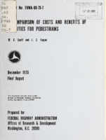 A comparison of costs and benefits of facilities for pedestrians