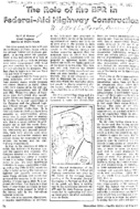 The Role of the BPR in FederalAid Highway Construction