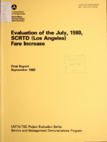 Evaluation of the July 1980 SCRTD Los Angeles Fare Increase