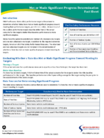 Met or Made Significant Progress Determination Fact Sheet