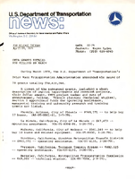 US Department of Transportation News Office of Assistant Secretary for Governmental and Public Affairs UMTA 2279 UTMA Grants Totaled 58 Million in March
