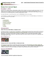 Human Environment Digest November 3 2016