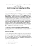 Transportation Observations Considerations and Recommendations relative to the Colorado Front Range Provided by the Interagency Transportation Assistance Group TAG  Alternative Transportation in Parks and Public Lands ATPPL Program Lakewood CO July 24  26 2007