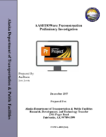 AASHTOWare Preconstruction Preliminary Investigation