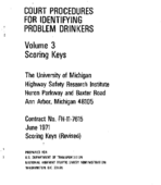 Court Procedures for Identifying Problem Drinkers Volume 3 Scoring Keys