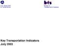 Key Transportation Indicators July 2003
