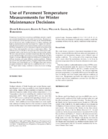 Use of Pavement Temperature Measurements for Winter Maintenance Decisions
