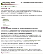 Human Environment Digest January 14 2016