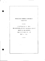Interstate Commerce Commision Report of the Accident  Investigation Occuring on the BALTIMORE AND OHIO RAILROAD DEER PARK MD