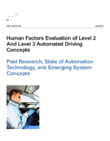 Human Factors Evaluation of Level 2 and Level 3 Automated Driving Concepts Past Research State of Automation Technology and Emerging System Concepts