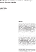 MetaAnalysis for Explaining the Variance in Public Transport Demand Elasticities in Europe