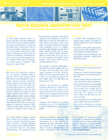 Traffic Research Laboratory Fact Sheet  Research that is Essential Indispensable and Connected to our Customers 2001