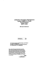 Mobility Information Management System MIMS for Rural Transportation
